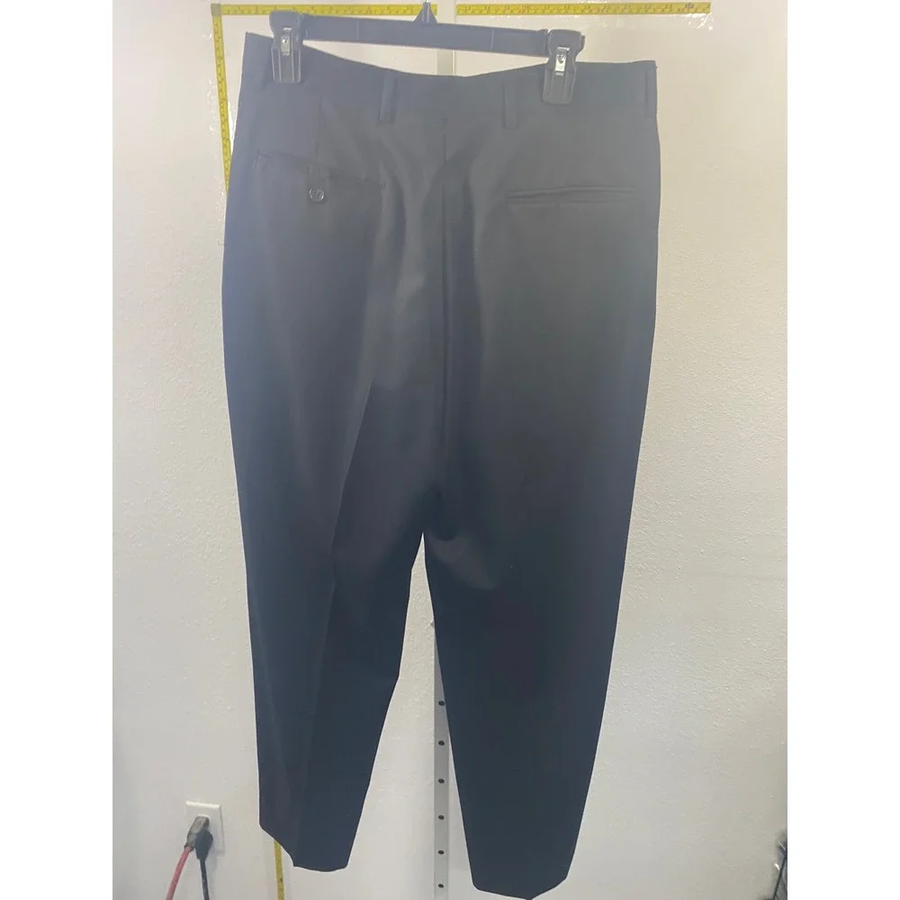 Daniel Cremieux Collection Mens Black Flat Front‎ Dress Pants Trousers 35x29